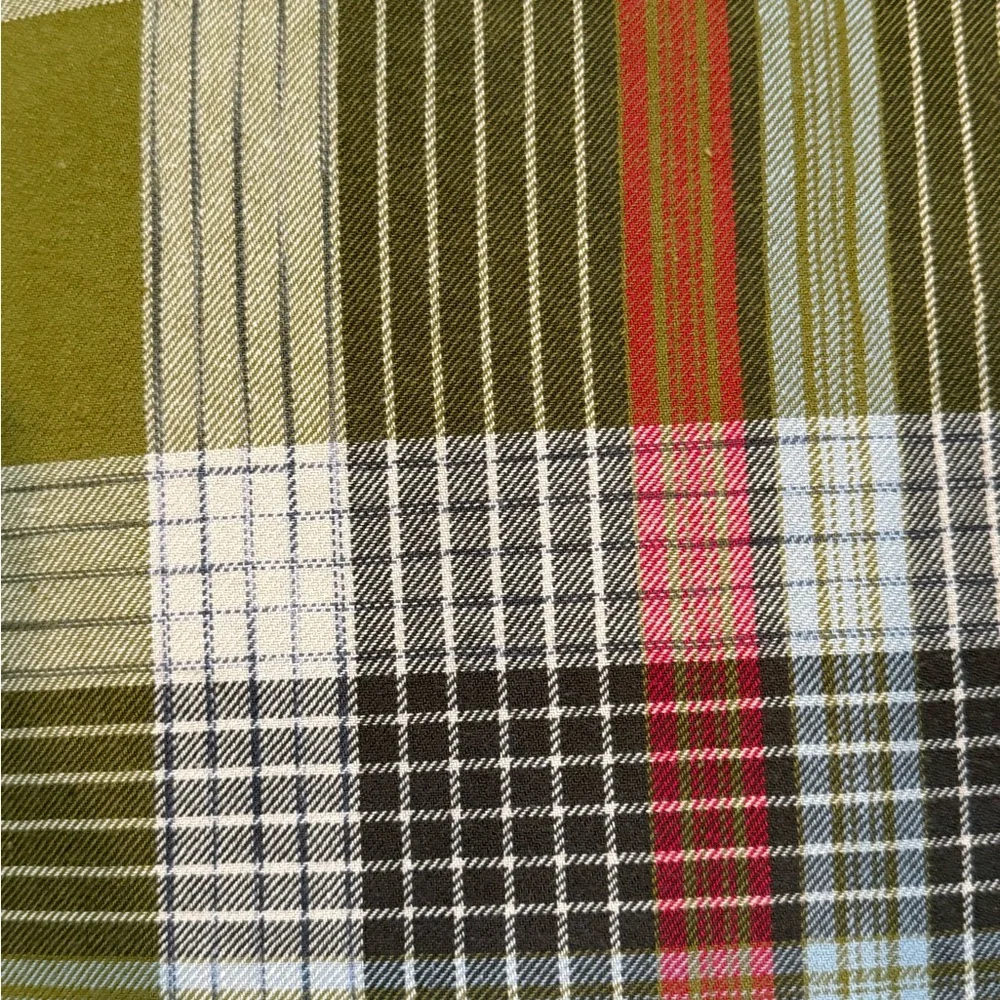 Pottery Barn Plaid 24x24” Pillow Cover - Green, Red, Cream - Picture 2 of 4